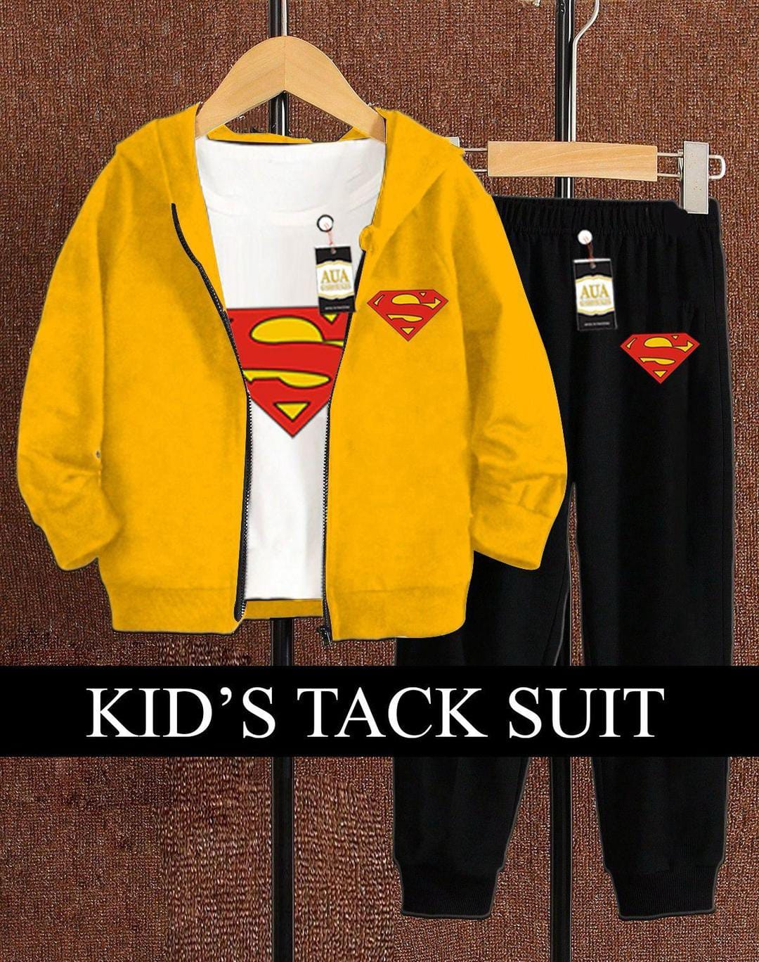 3 Pcs Boy’s Fleece Printed Zipper Tracksuit