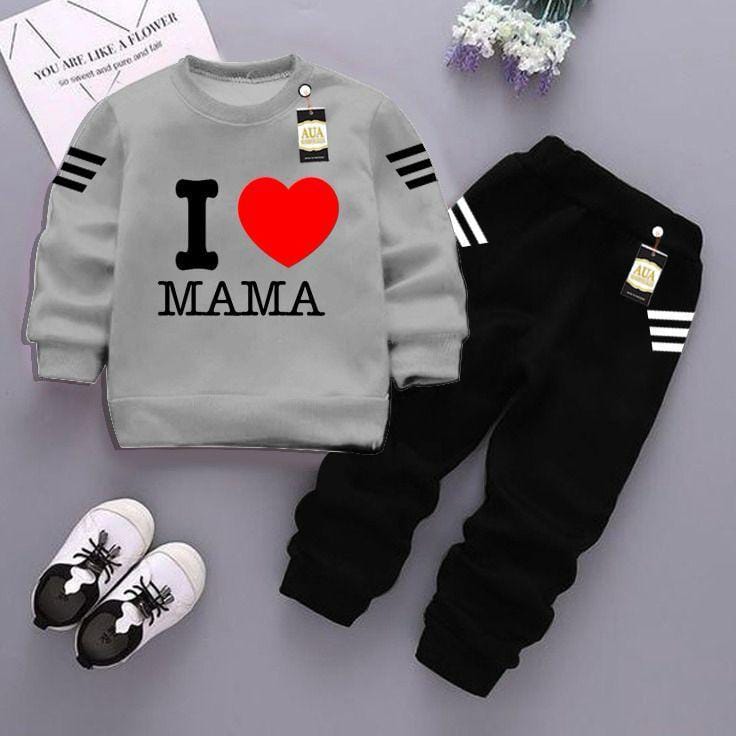 2 Pcs Girl’s Fleece Printed Sweatshirt Tracksuit